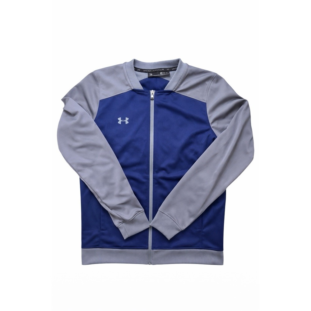 Under Armour Women's Challenger‎ Full Zip Fitted Track Jacket Navy Gray Size M